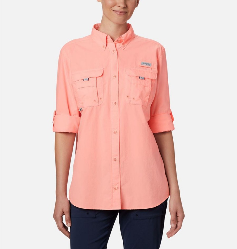 Columbia PFG Bahama Long Sleeve Women's Shirt Orange | MUDKZG-084