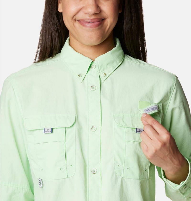 Columbia PFG Bahama Long Sleeve Women's Shirt Green | NOUQBC-982