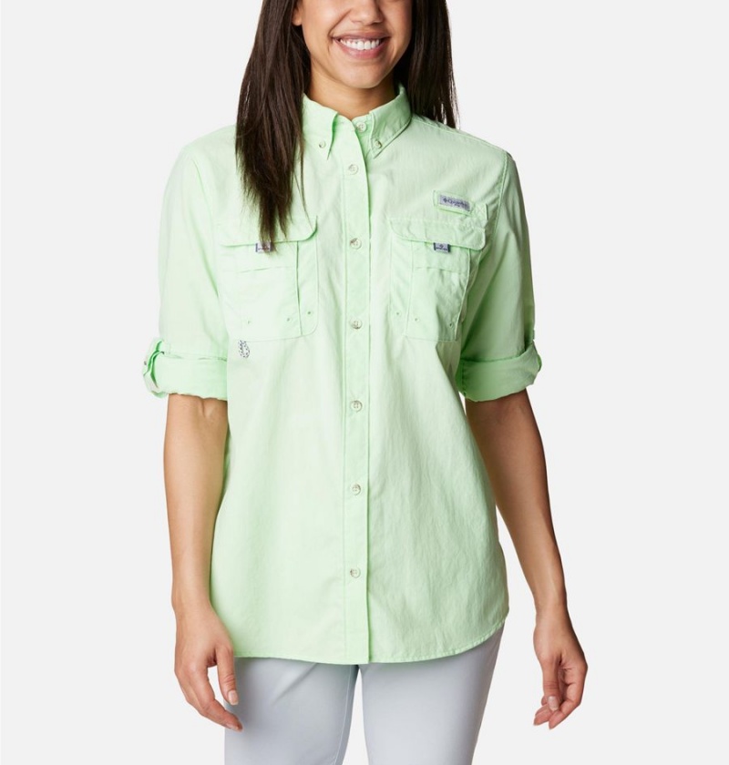 Columbia PFG Bahama Long Sleeve Women's Shirt Green | NOUQBC-982
