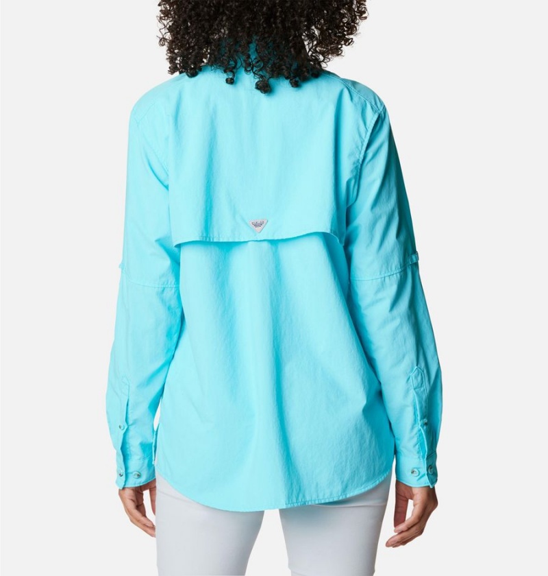 Columbia PFG Bahama Long Sleeve Women's Shirt Blue | QEBUOM-120
