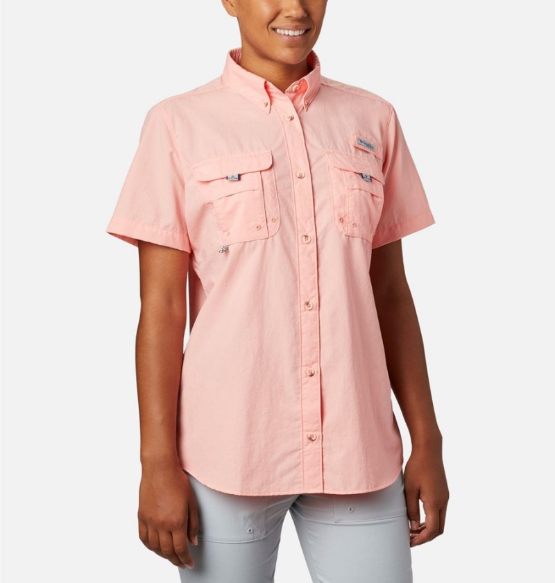 Columbia PFG Bahama Short Sleeve Women\'s Shirt Orange | ZVRUIT-526