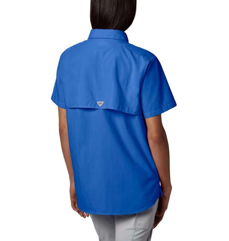 Columbia PFG Bahama Short Sleeve Women's Shirt Blue | TLBGAC-179