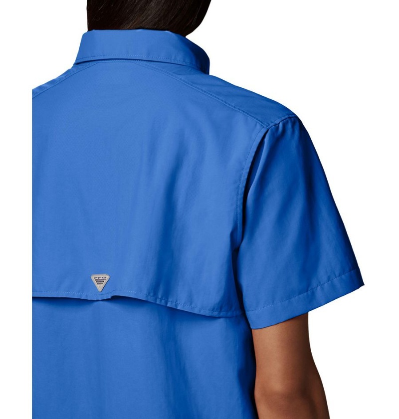 Columbia PFG Bahama Short Sleeve Women's Shirt Blue | TLBGAC-179