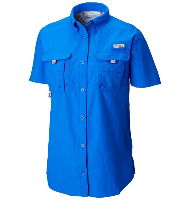 Columbia PFG Bahama Short Sleeve Women\'s Shirt Blue | TLBGAC-179