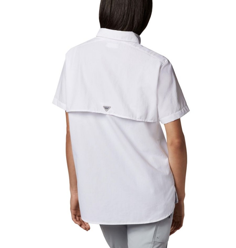 Columbia PFG Bahama Short Sleeve Women's Shirt White | SUELPO-931