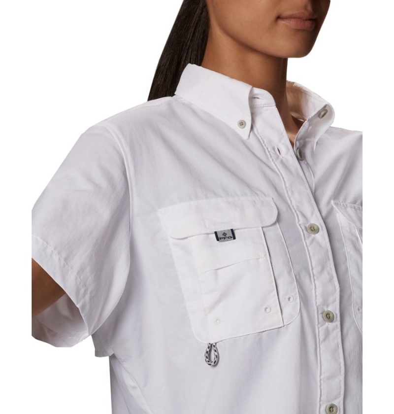 Columbia PFG Bahama Short Sleeve Women's Shirt White | SUELPO-931
