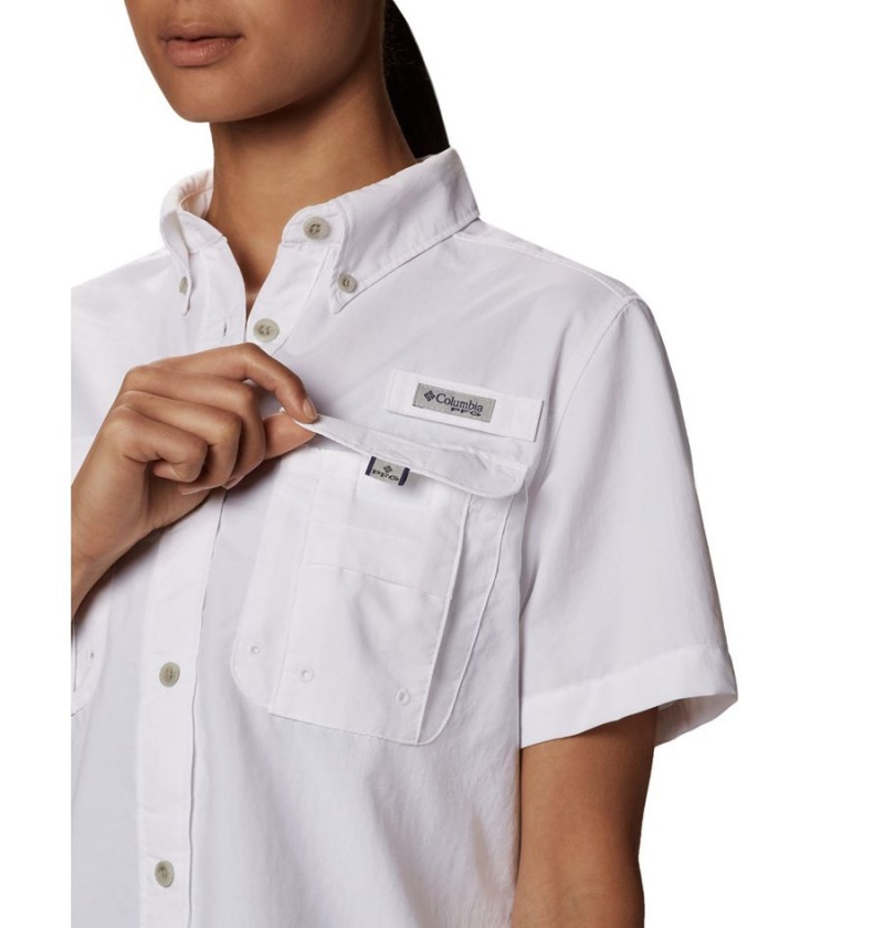 Columbia PFG Bahama Short Sleeve Women's Shirt White | SUELPO-931