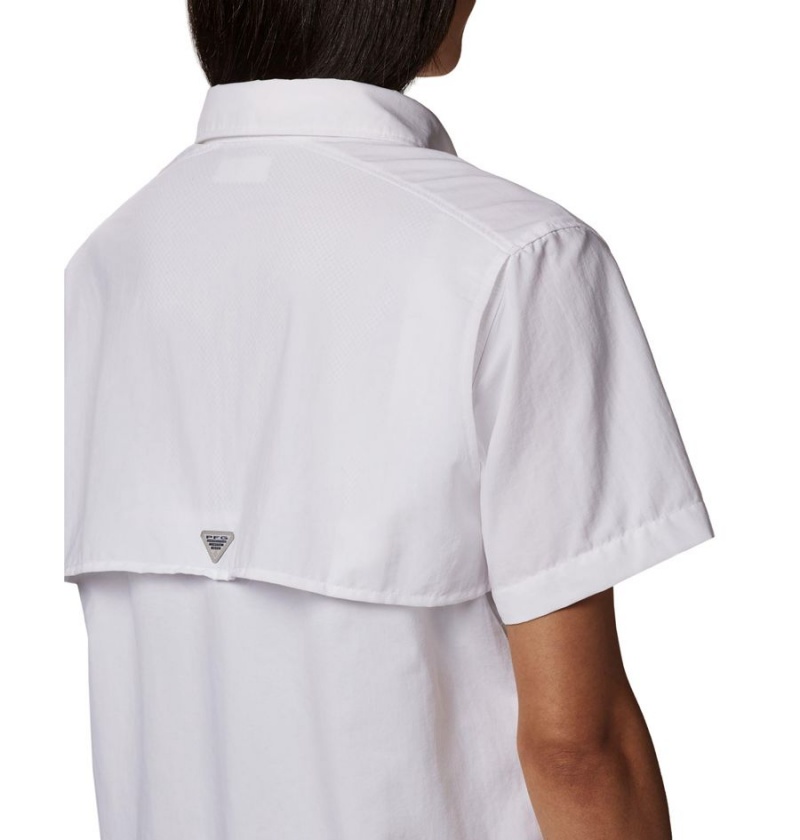 Columbia PFG Bahama Short Sleeve Women's Shirt White | SUELPO-931