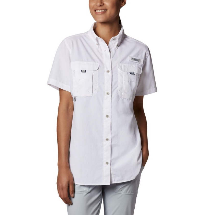 Columbia PFG Bahama Short Sleeve Women\'s Shirt White | SUELPO-931