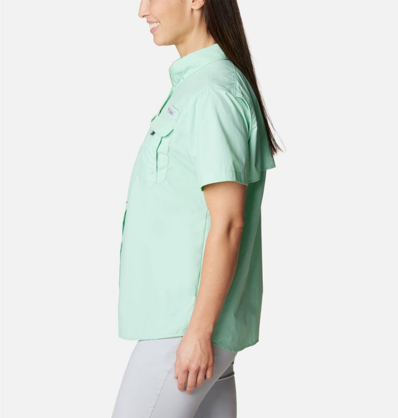 Columbia PFG Bahama Short Sleeve Women's Shirt Green | SEXGBO-016