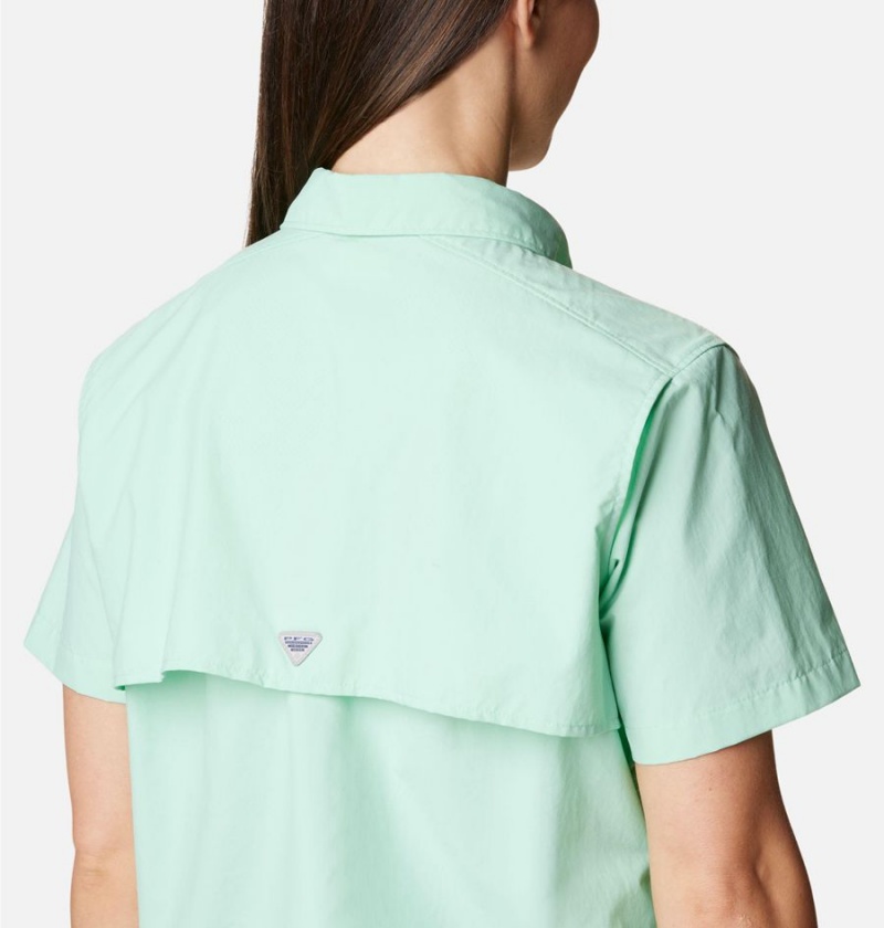 Columbia PFG Bahama Short Sleeve Women's Shirt Green | SEXGBO-016