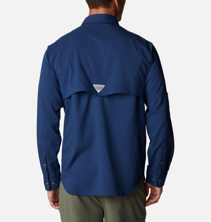 Columbia PFG Blood and Guts IV Woven Long Sleeve Men's Shirt Blue | ERCPXH-921