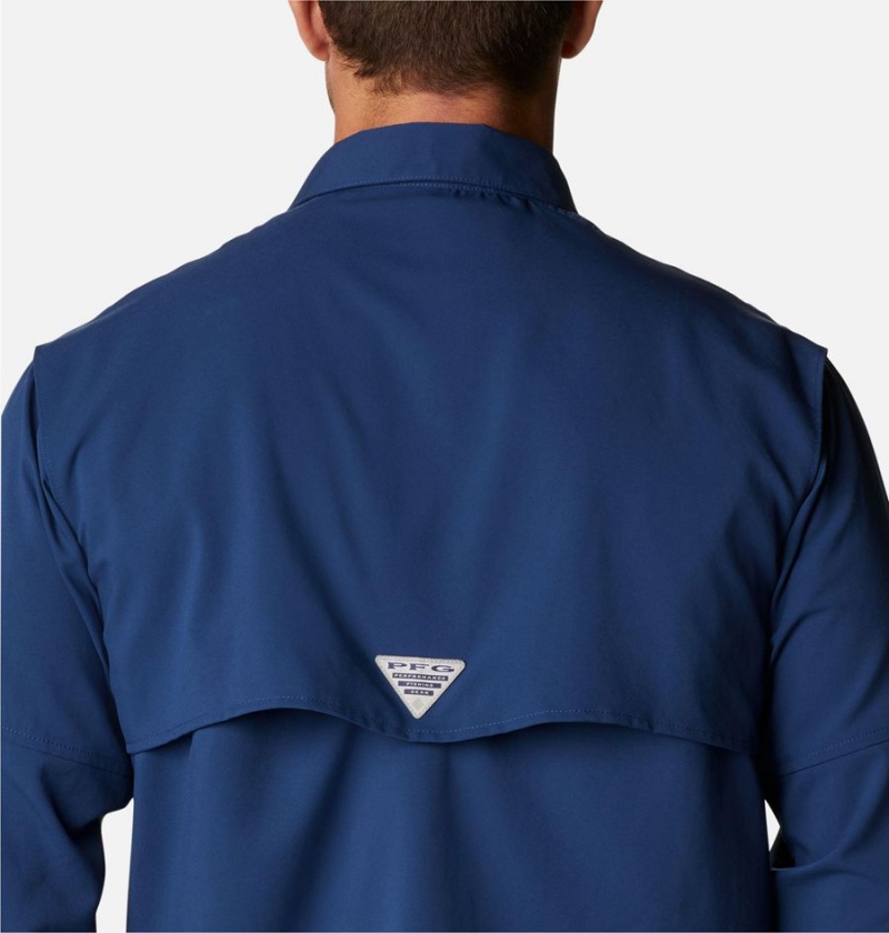 Columbia PFG Blood and Guts IV Woven Long Sleeve Men's Shirt Blue | ERCPXH-921