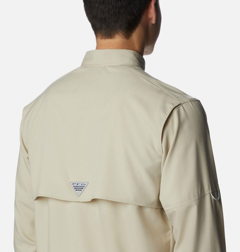 Columbia PFG Blood and Guts IV Woven Long Sleeve Men's Shirt Khaki | CXHZNU-523