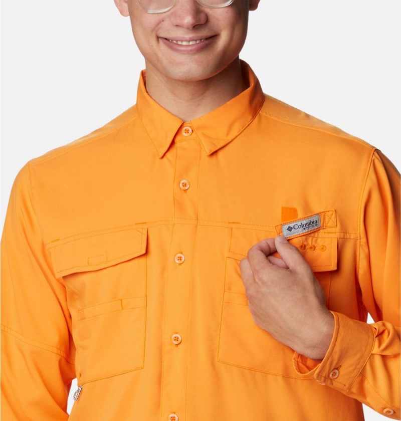Columbia PFG Blood and Guts IV Woven Long Sleeve Men's Shirt Orange | OPLAJN-637