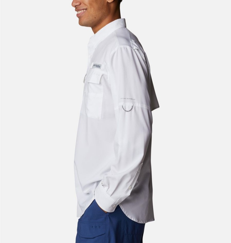 Columbia PFG Blood and Guts IV Woven Long Sleeve Men's Shirt White | SGXYBF-024