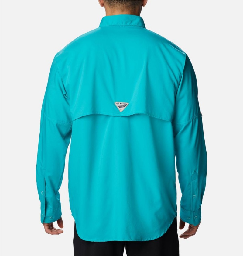 Columbia PFG Blood and Guts IV Woven Long Sleeve Men's Shirt Turquoise | CWFLKG-591