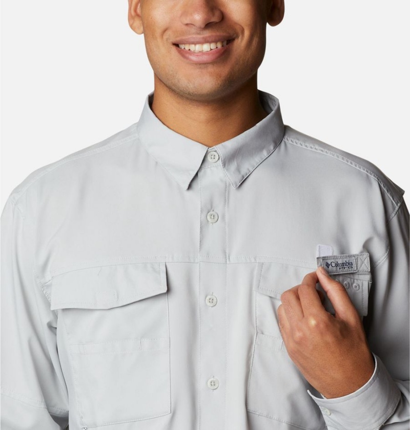 Columbia PFG Blood and Guts IV Woven Long Sleeve Men's Shirt Grey | AIVBUX-150