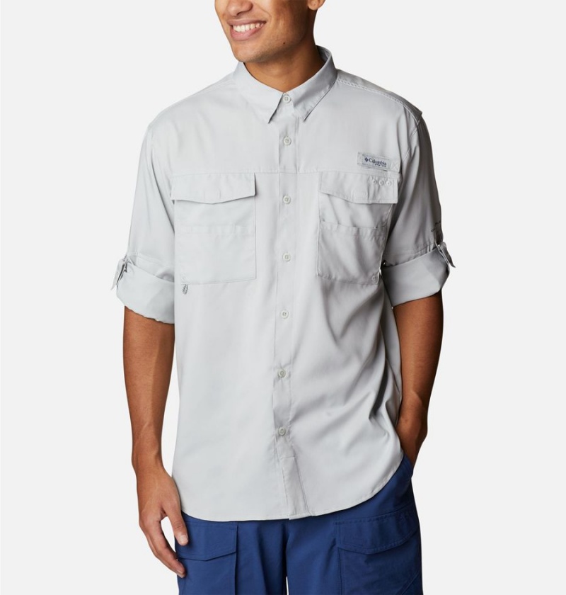 Columbia PFG Blood and Guts IV Woven Long Sleeve Men's Shirt Grey | AIVBUX-150