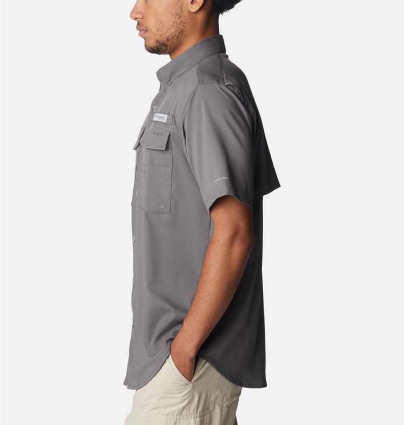Columbia PFG Blood and Guts IV Woven Short Sleeve Men's Shirt Grey | KSICQW-614