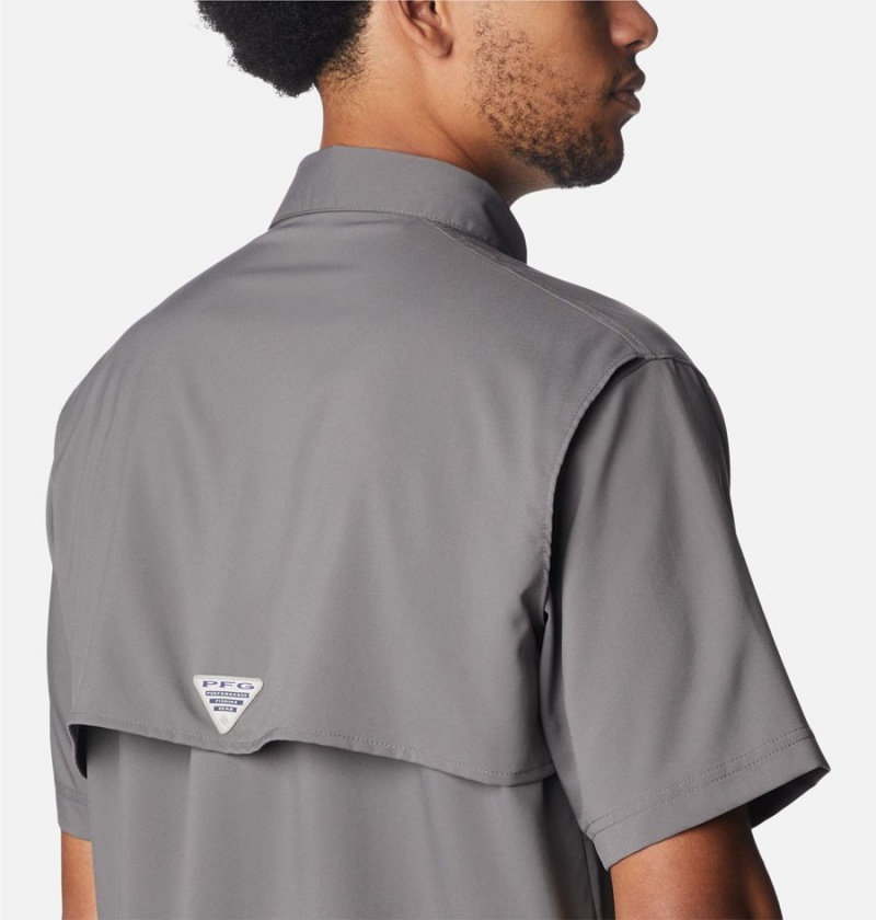 Columbia PFG Blood and Guts IV Woven Short Sleeve Men's Shirt Grey | KSICQW-614