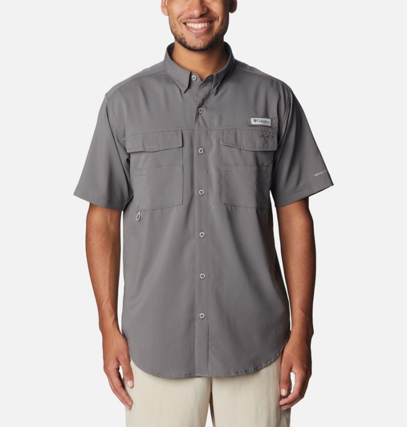 Columbia PFG Blood and Guts IV Woven Short Sleeve Men\'s Shirt Grey | KSICQW-614
