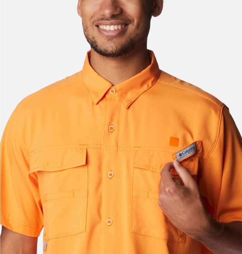 Columbia PFG Blood and Guts IV Woven Short Sleeve Men's Shirt Orange | SIEBGD-237