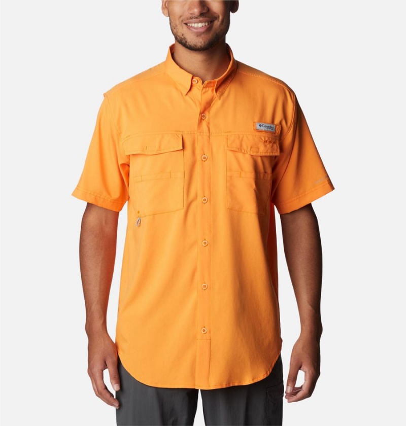 Columbia PFG Blood and Guts IV Woven Short Sleeve Men\'s Shirt Orange | SIEBGD-237