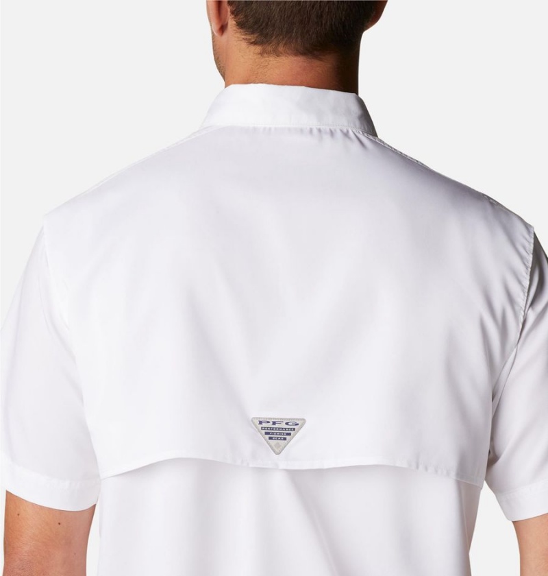 Columbia PFG Blood and Guts IV Woven Short Sleeve Men's Shirt White | GWTJZN-412