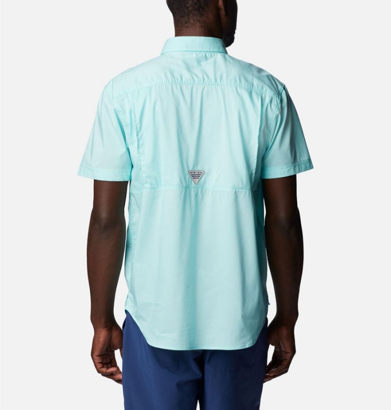 Columbia PFG Bonefish Short Sleeve Men's Shirt Turquoise | ATGIYW-347