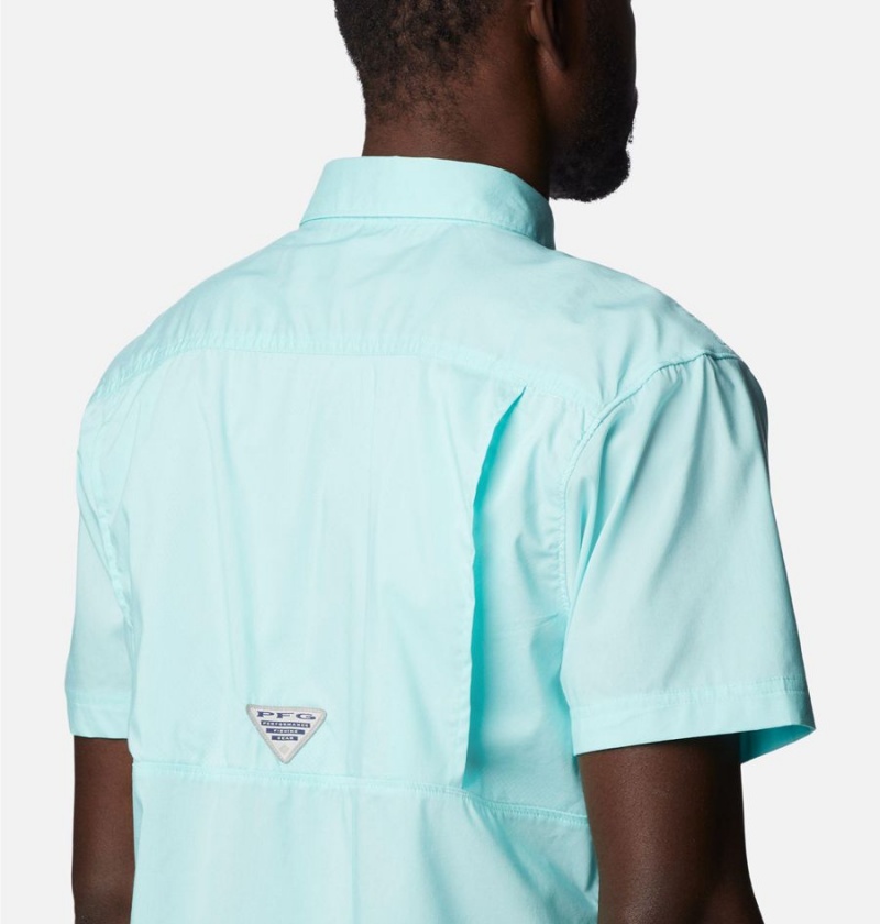 Columbia PFG Bonefish Short Sleeve Men's Shirt Turquoise | ATGIYW-347