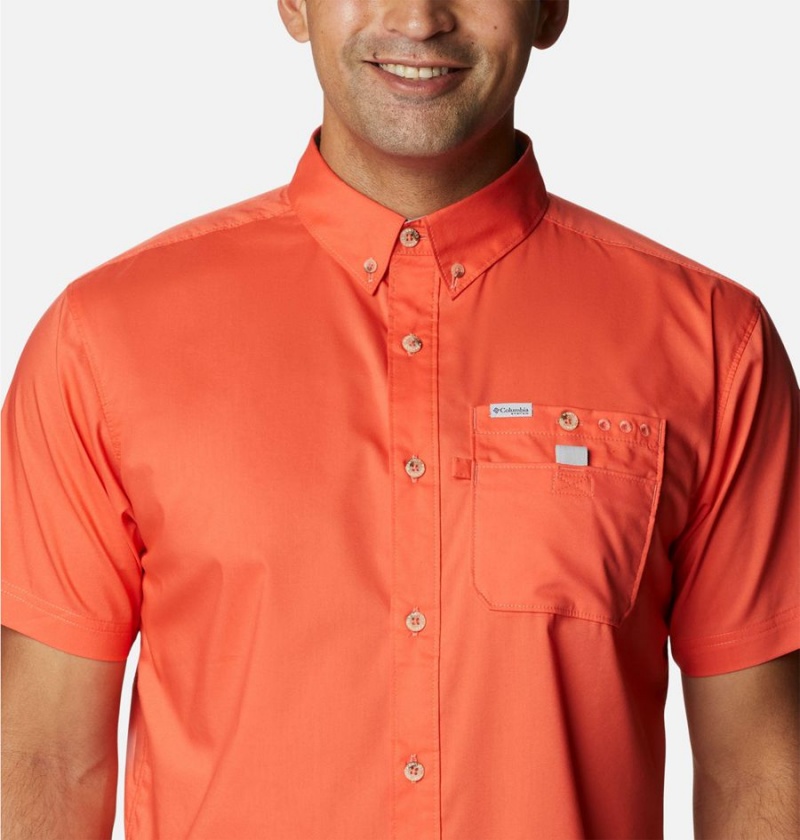 Columbia PFG Bonefish Short Sleeve Men's Shirt Red | ORNWGI-398
