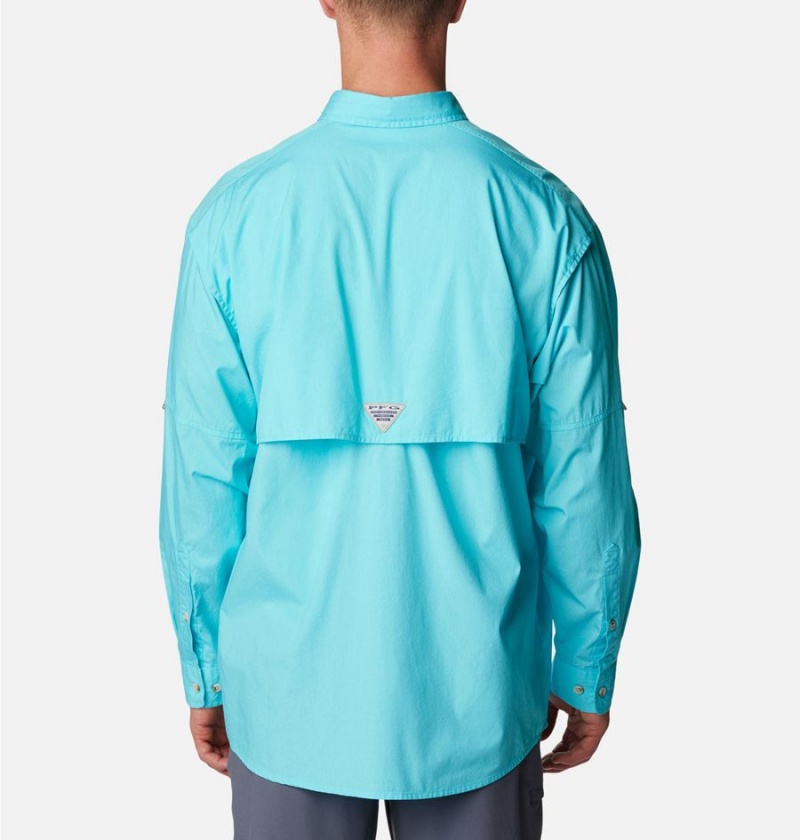 Columbia PFG Bonehead Long Sleeve Men's Shirt Blue | MHNETF-703