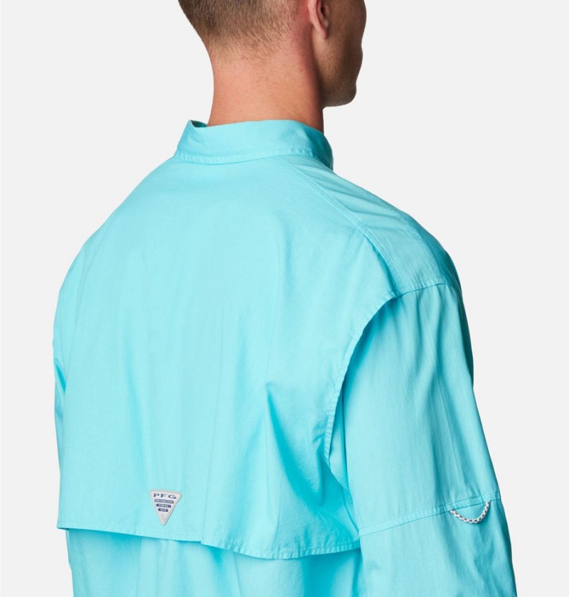 Columbia PFG Bonehead Long Sleeve Men's Shirt Blue | MHNETF-703