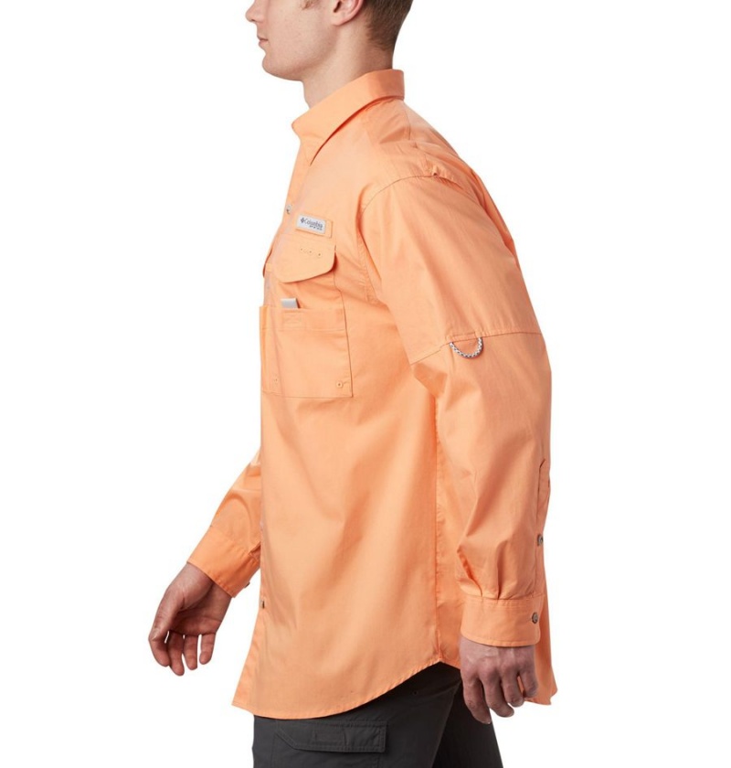 Columbia PFG Bonehead Long Sleeve Men's Shirt Orange | HXGUPJ-735