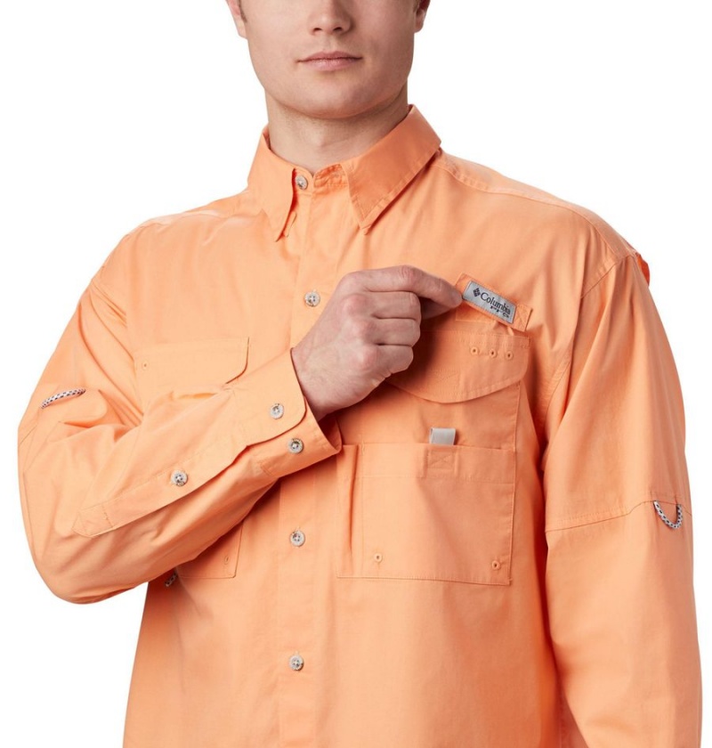 Columbia PFG Bonehead Long Sleeve Men's Shirt Orange | HXGUPJ-735