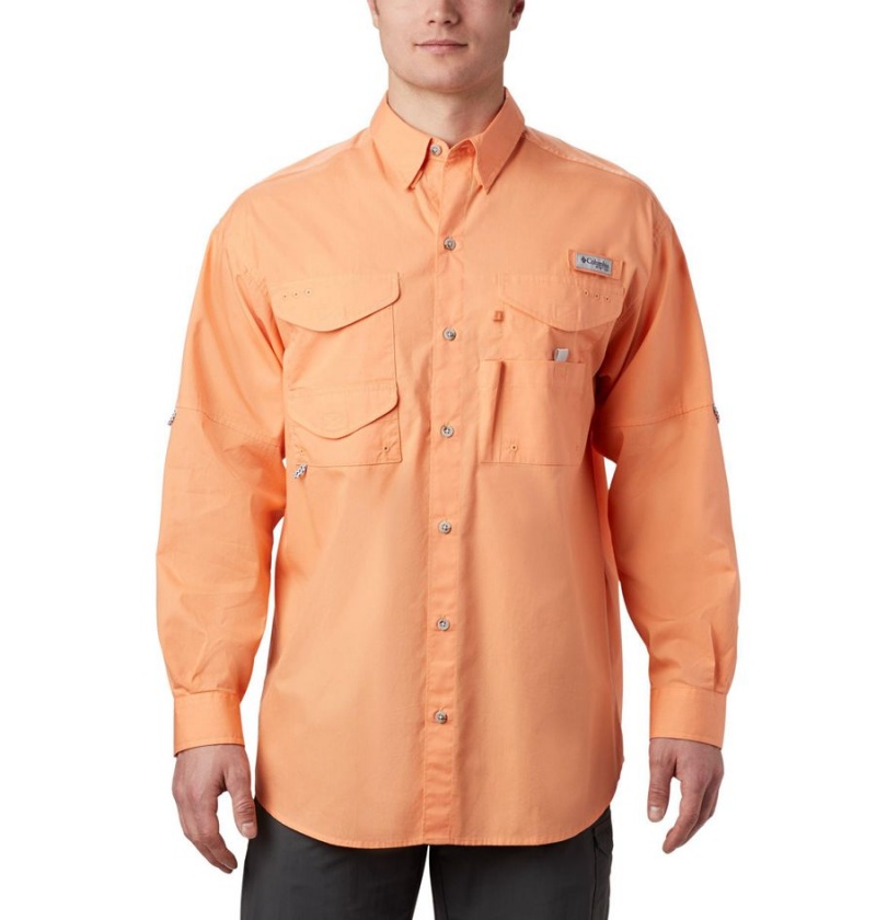 Columbia PFG Bonehead Long Sleeve Men\'s Shirt Orange | HXGUPJ-735