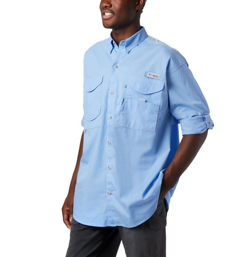 Columbia PFG Bonehead Long Sleeve Men's Shirt Blue | OXAYGT-281