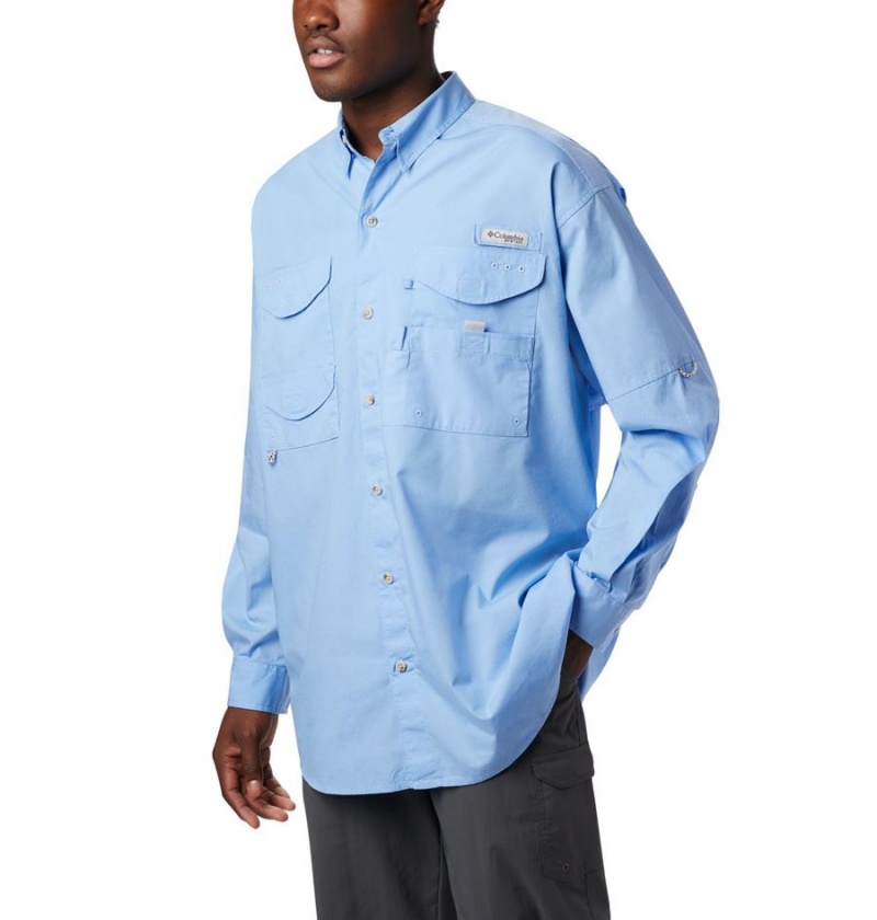 Columbia PFG Bonehead Long Sleeve Men\'s Shirt Blue | OXAYGT-281
