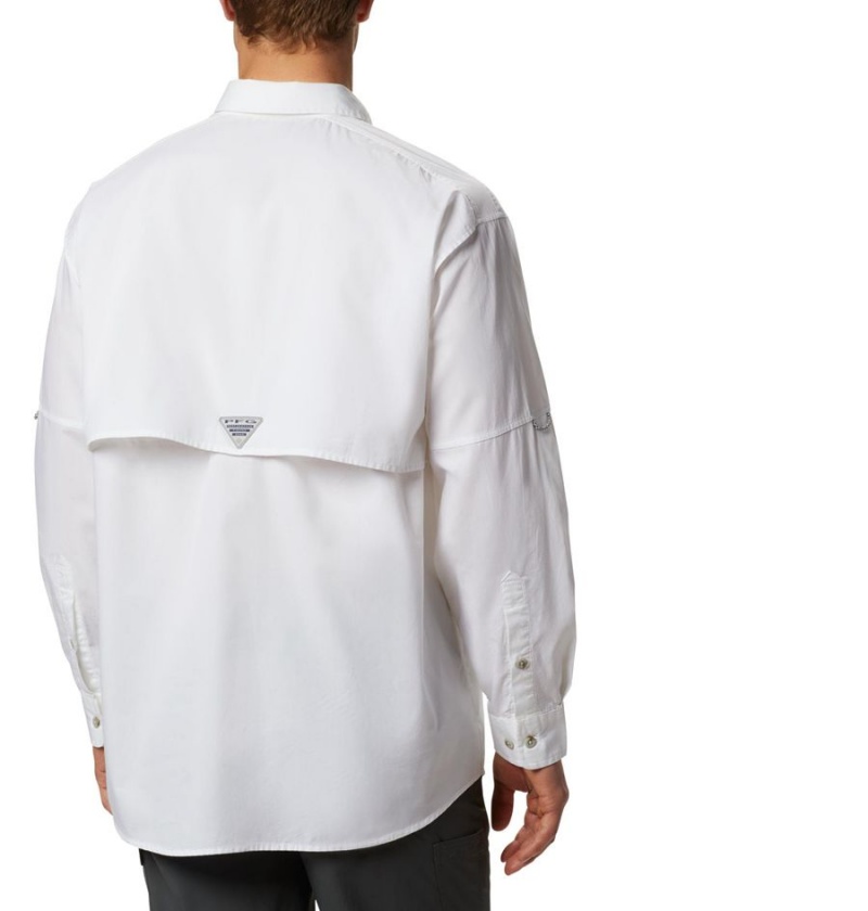 Columbia PFG Bonehead Long Sleeve Men's Shirt White | SKWVIY-816