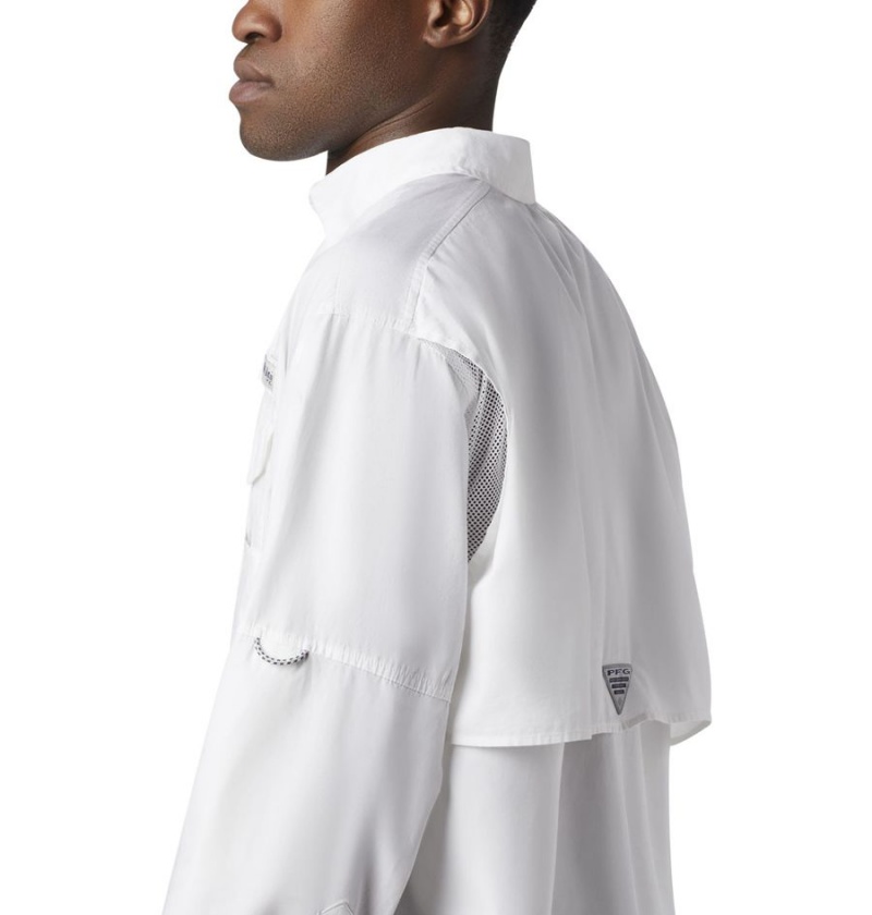 Columbia PFG Bonehead Long Sleeve Men's Shirt White | SKWVIY-816