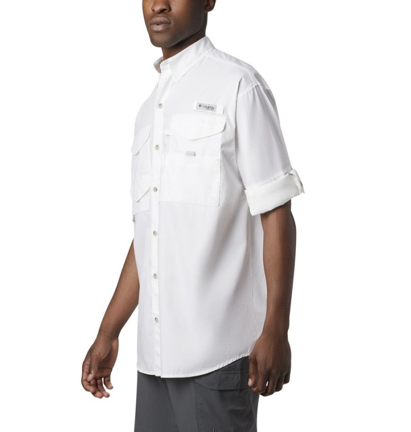 Columbia PFG Bonehead Long Sleeve Men's Shirt White | SKWVIY-816