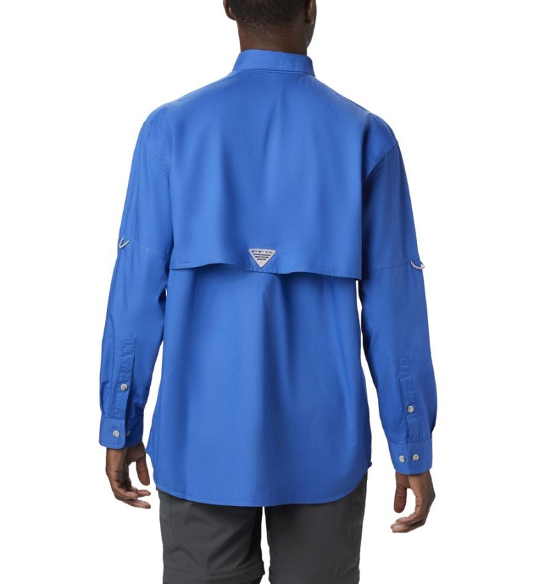 Columbia PFG Bonehead Long Sleeve Men's Shirt Blue | UVIWPL-358