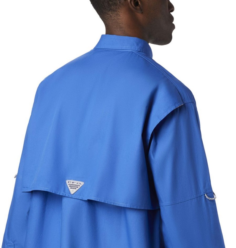 Columbia PFG Bonehead Long Sleeve Men's Shirt Blue | UVIWPL-358