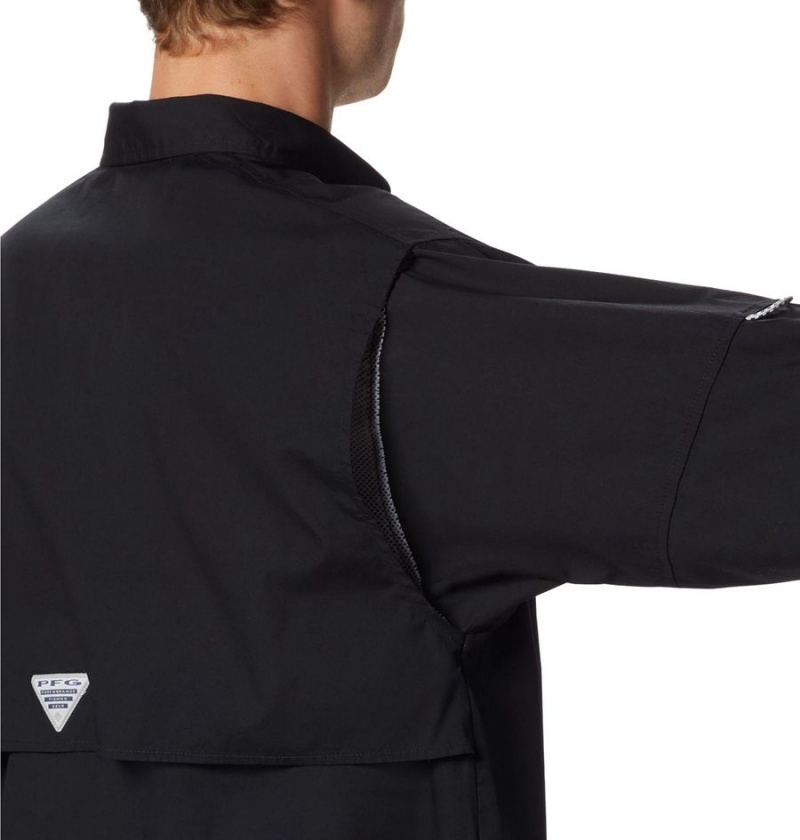 Columbia PFG Bonehead Long Sleeve Men's Shirt Black | DQEUIK-984