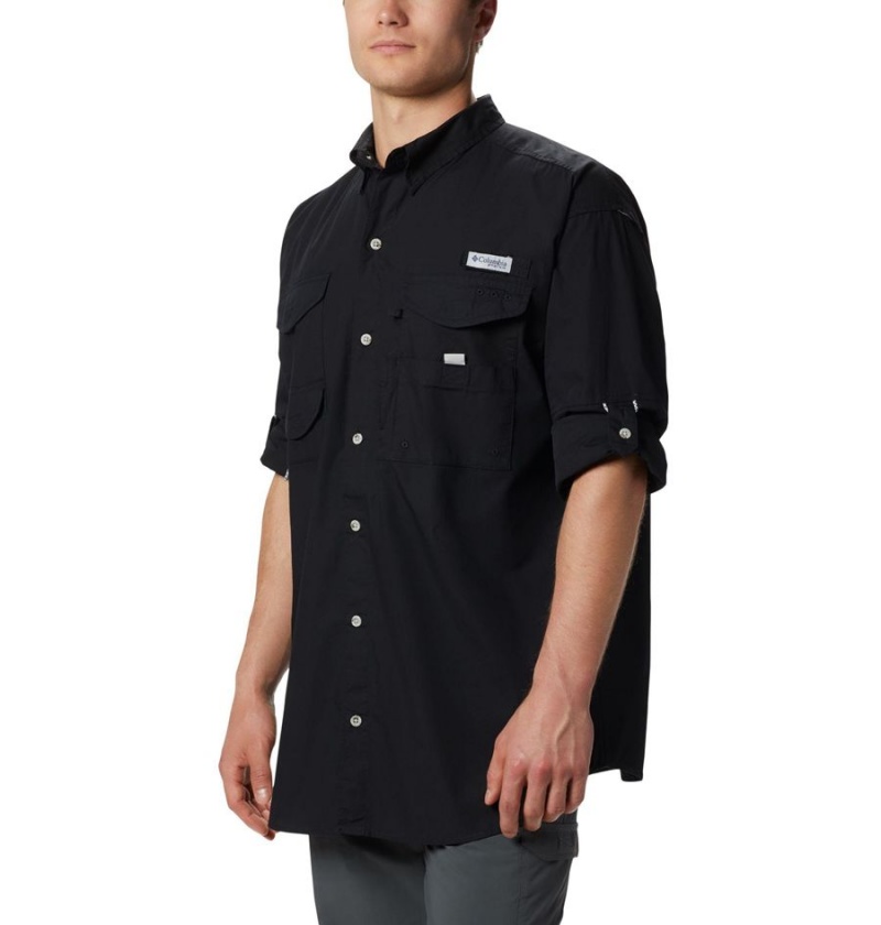 Columbia PFG Bonehead Long Sleeve Men's Shirt Black | DQEUIK-984
