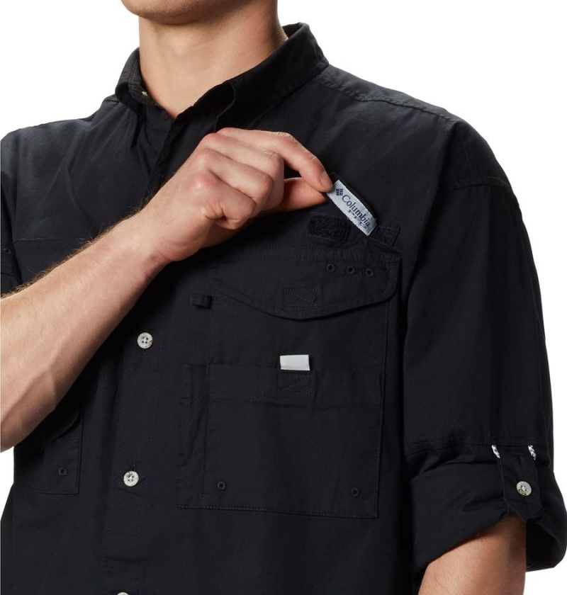 Columbia PFG Bonehead Long Sleeve Men's Shirt Black | DQEUIK-984