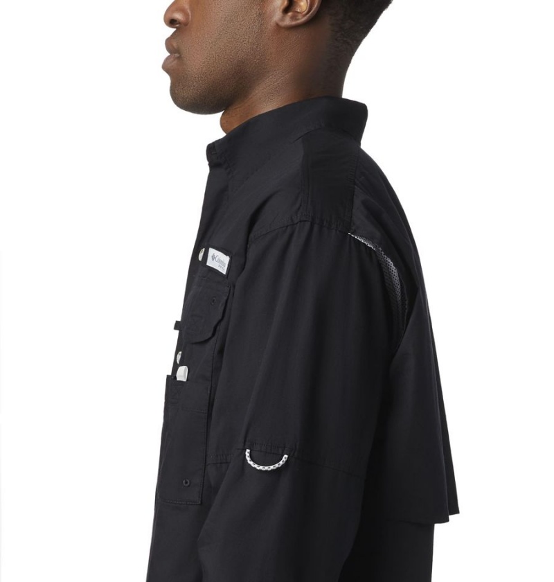 Columbia PFG Bonehead Long Sleeve Men's Shirt Black | DQEUIK-984