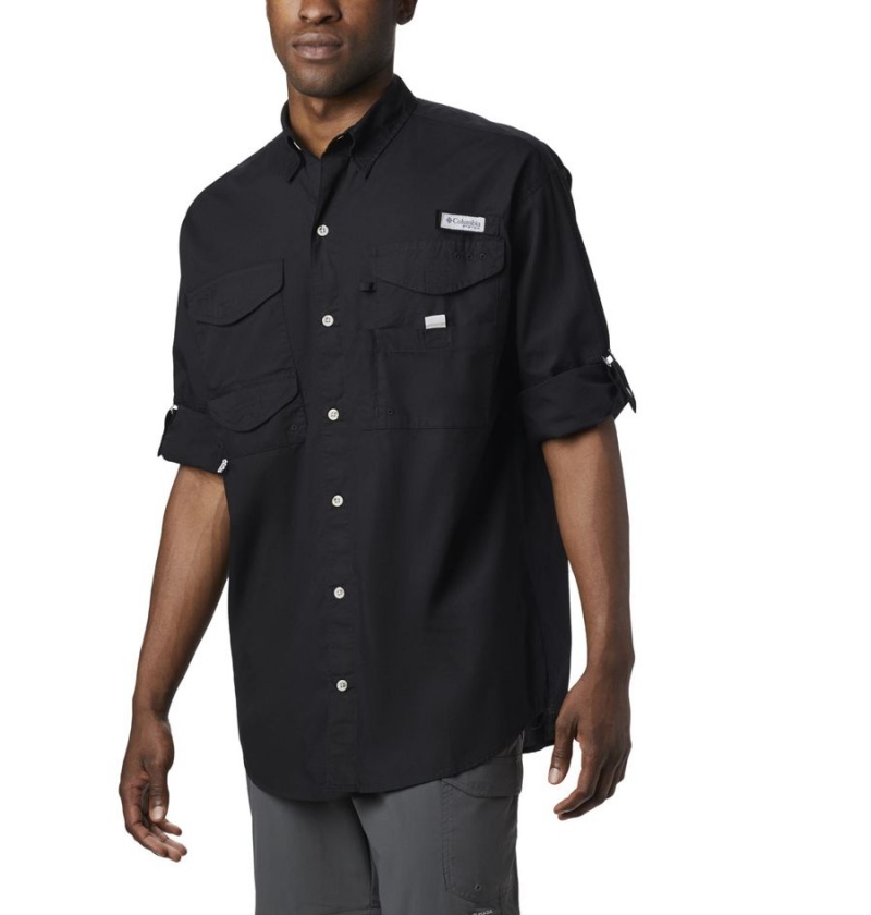 Columbia PFG Bonehead Long Sleeve Men's Shirt Black | DQEUIK-984
