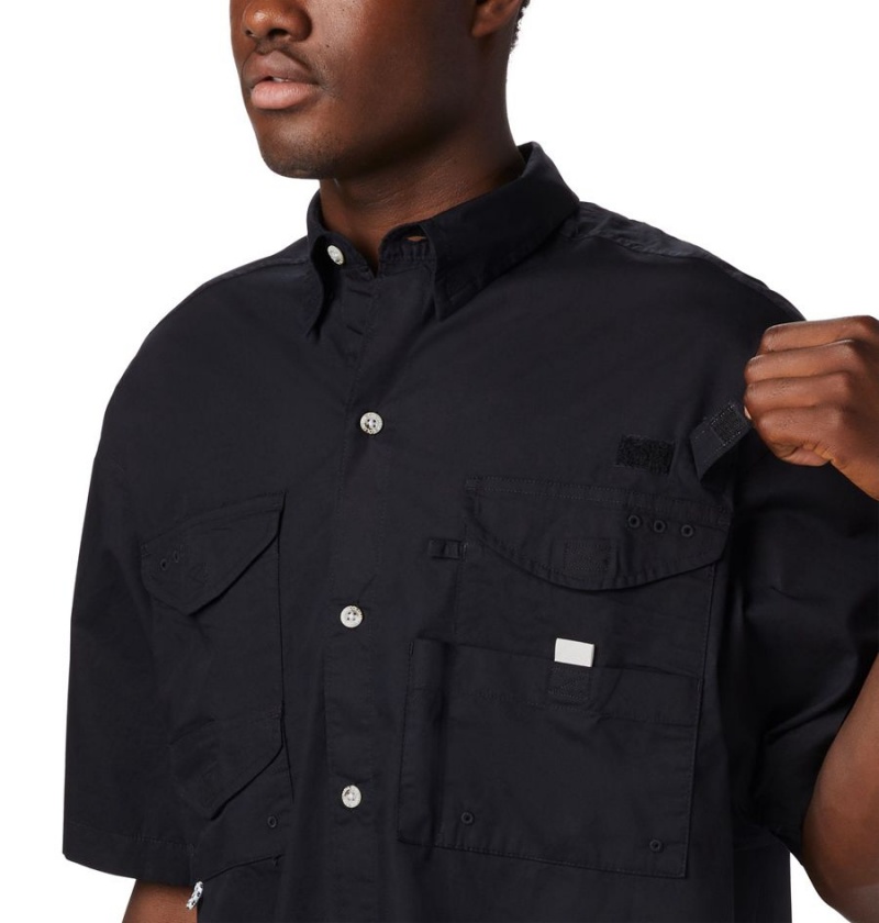 Columbia PFG Bonehead Short Sleeve Men's Shirt Black | CLRJKQ-704
